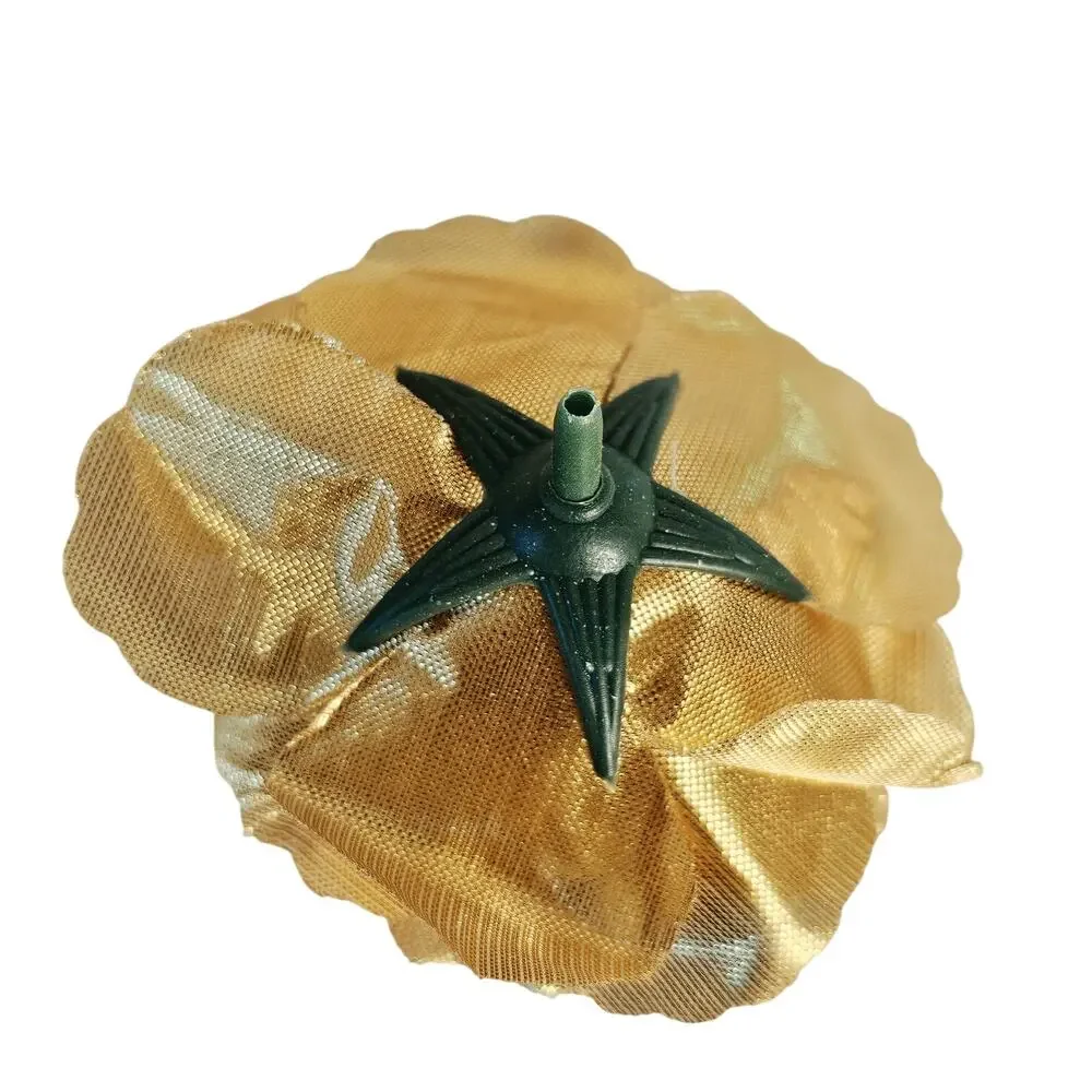 70 Gold Artificial Silk Rose Heads 3 Inch Wedding Craft Floral Decor Flowers DIY